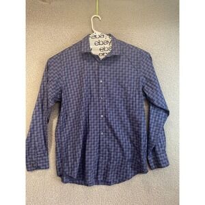 Bugatchi Shirt Mens XL Blue Long Sleeve Button Up Work‎ Dress